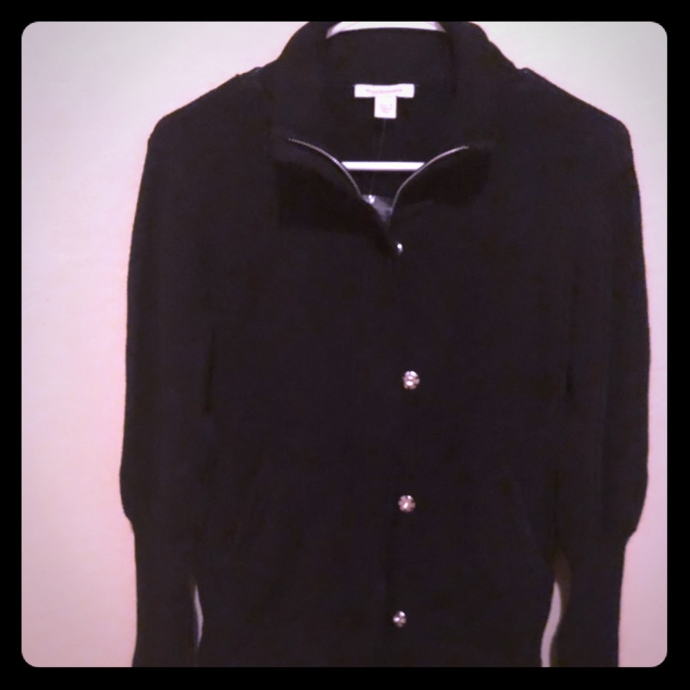 Boston Proper zip-up & button up sweater, size S